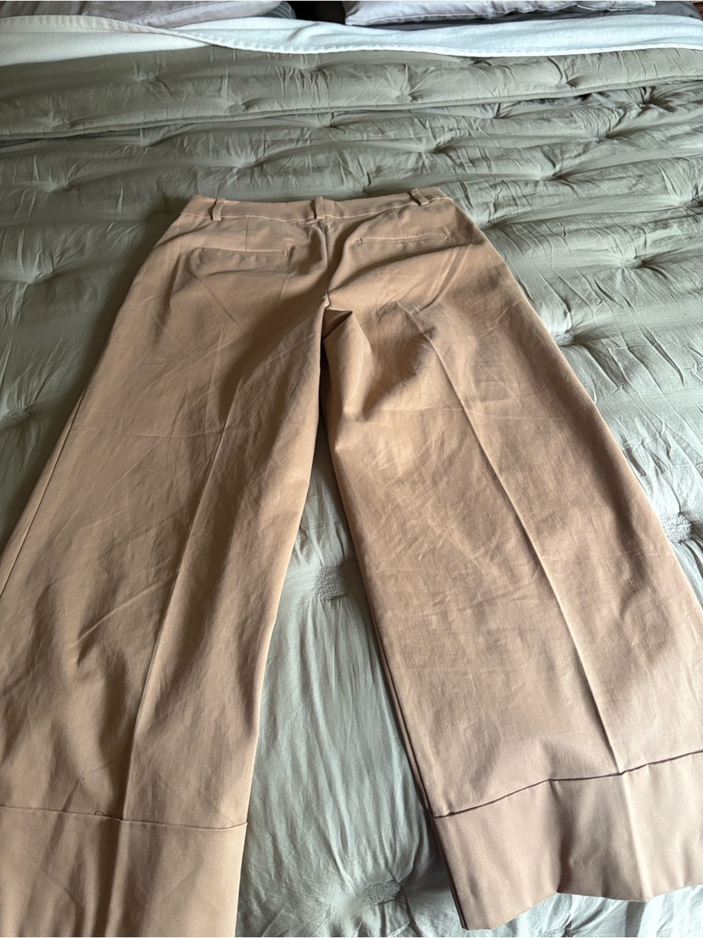 LOFT Wide-Leg Pants in Light Tan